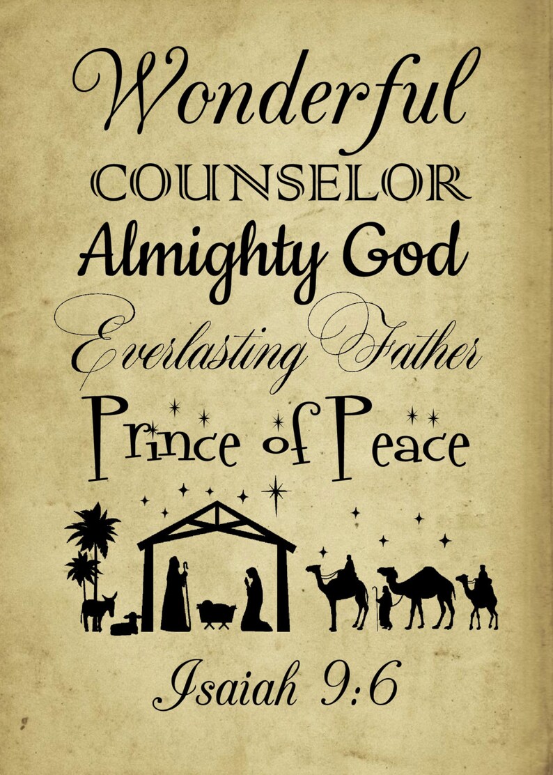 Isaiah 9 6 Download and Print Names of Jesus Wonderful Etsy