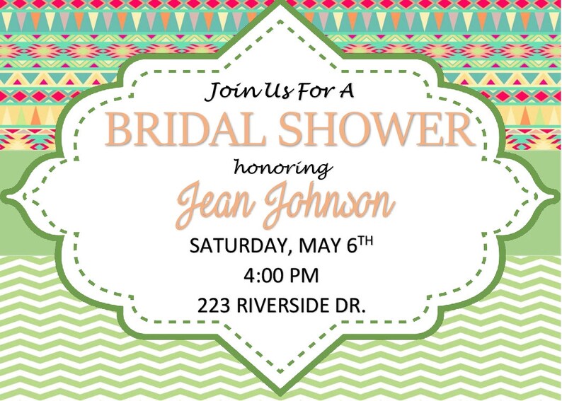 WEDDING BRIDAL SHOWER Invitation Generic Invitation can be Etsy