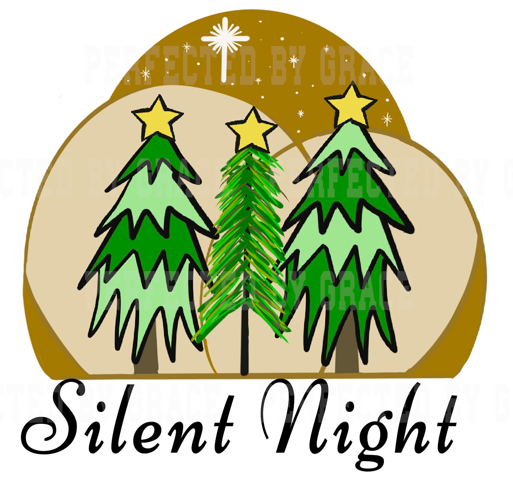 Silent Night Holy Night Christmas Print Clip art Clip Art Etsy