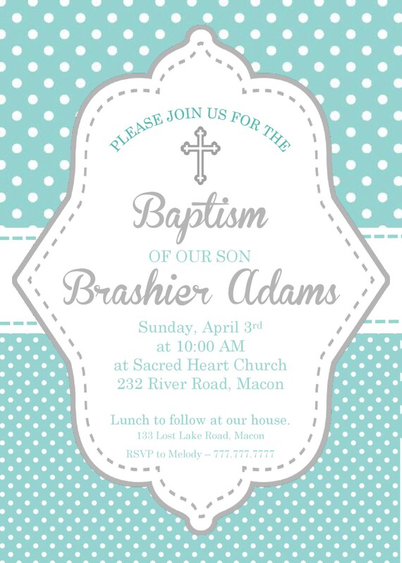 DIY PRINTABLE Baptism Invitation Boy Baptism Invitation Etsy