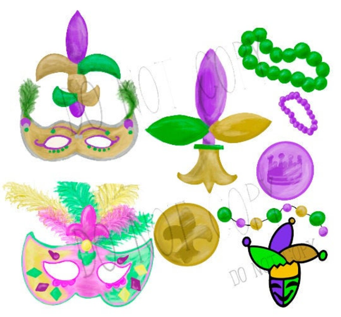 Mardi Gras Set Masks Doubloons Beads Fleur De Lis - Etsy