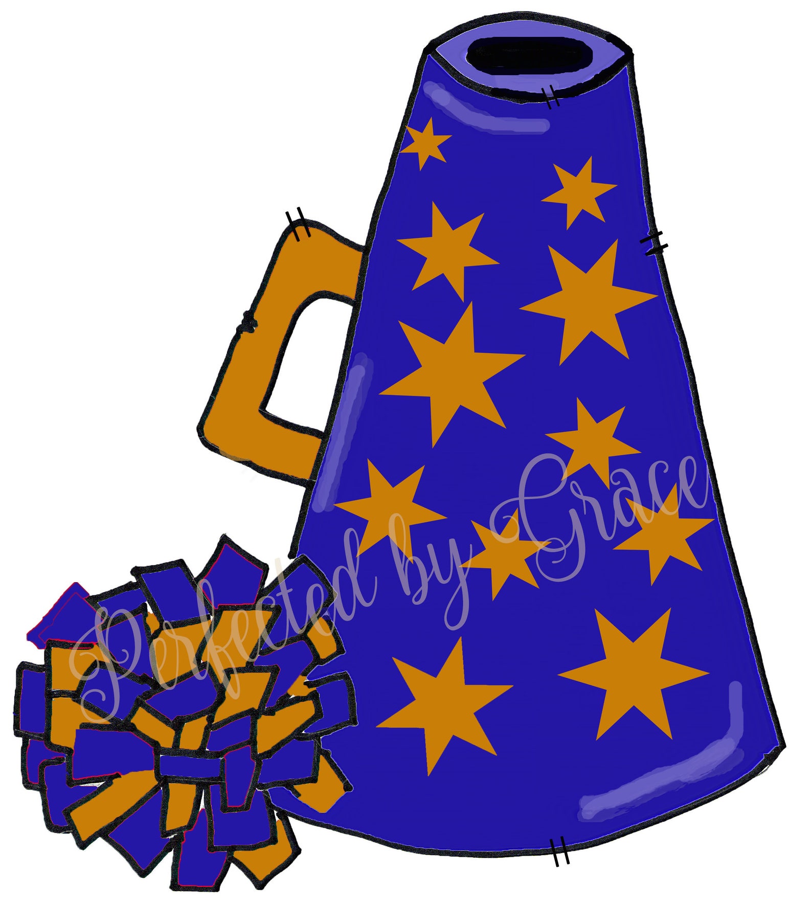 CHEER POMS and Megaphone Digital Instant Download PNG - Etsy