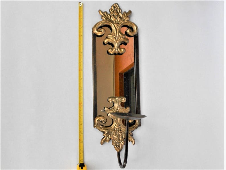Wall Sconce Candle Black And Gold Mirrored Vintage Style Iron Metal Modern Sconces