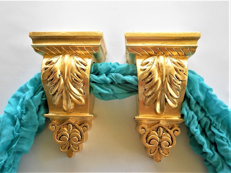 Curtain Rod Brackets Corbels Sconces Gold Image 0