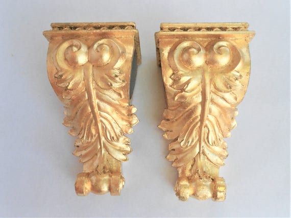 Gold Leaf Curtain Rod Bracketsacanthus Fins Gold Leaf Curtain Rod Bracketsacanthus, Pineapple Curtain Rod Ends