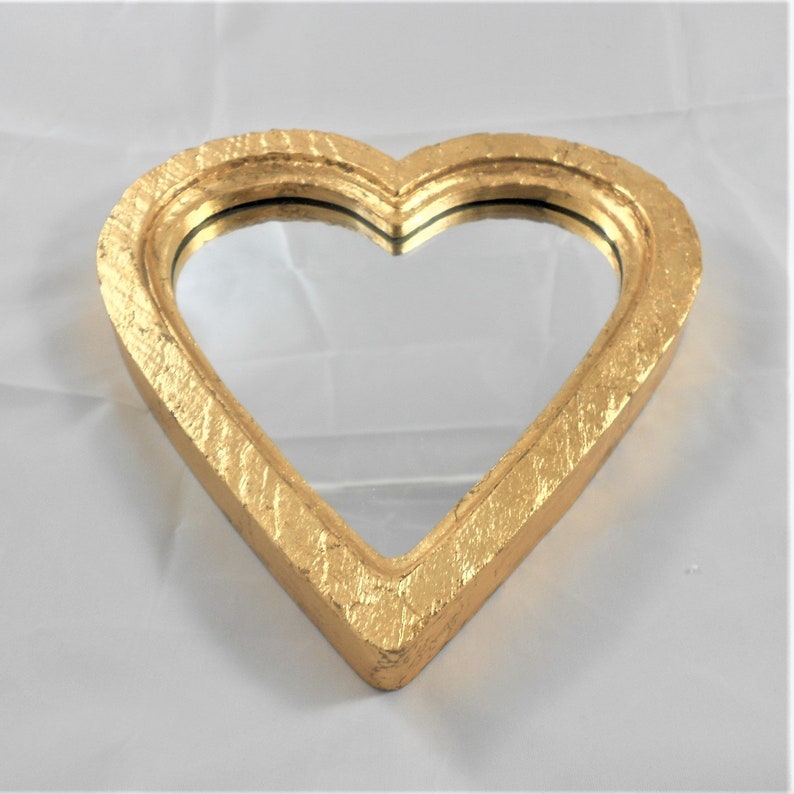 Vintage Style Heart Shaped Mirrorsmall Gold Image 0