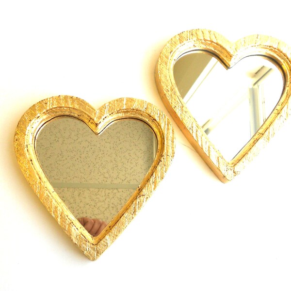 8x7.75, Mirrors Gold, Heart Mirrors, Decorative Mirrors, Wall Hanging, Gold Frame Mirrors, Wall Mirrors , Vintage Mirrors, Gold Mirrors