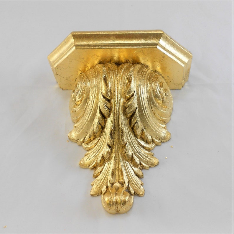 Small Vintage Gold Gilt Wall Sconce Shelf Corbel Bracket ... on Small Sconce Shelf id=26450