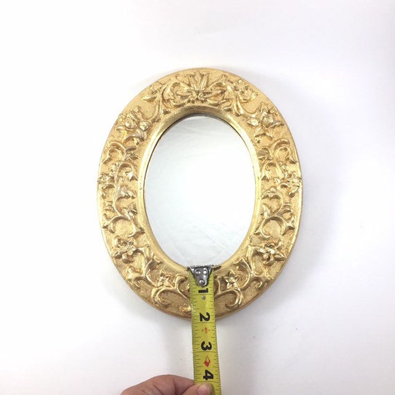 Vintage Style Oval Mirror Small Wall For Decor Gold Frame Entryway