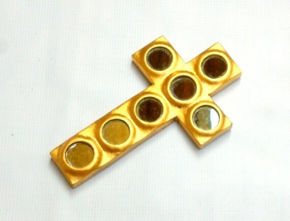 Gold Wall Cross Mirrored Crossunique Wall Crosseswall Etsy