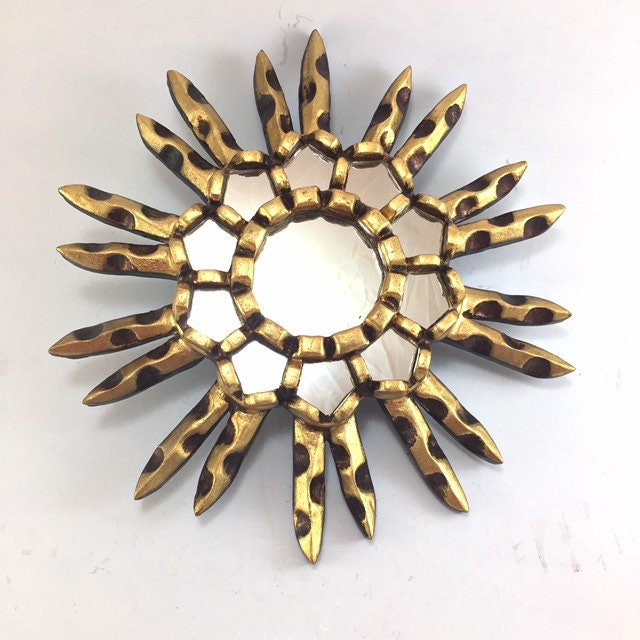 Small Gold Gilt Sunburst Mirror for Wall DecorSmall Gilded Etsy
