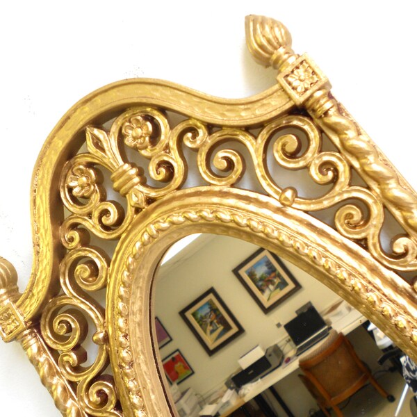25x8.5, Oval Mirror, Large Oval Wall Mirror, Mirror, Decorative Mirror, Wall Mirror, Gold Frame Mirror, Narrow Mirror, Wall Hanging Mirror