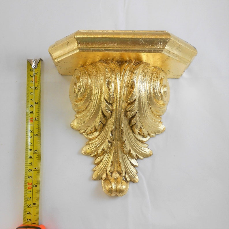 Small Vintage Gold Gilt Wall Sconce Shelf Corbel Bracket ... on Small Sconce Shelf id=66400