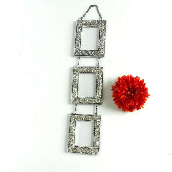 2.5 x 3.5,Rectangular Picture Frames,Set of 3 Silver Photo Frames,Decorative Picture Frames,Picture Frames,Silver Frames,Small Wall Frames