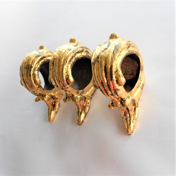 Gold Leaf Curtain Rod Brackets Drapery Scarf Swags Three Etsy