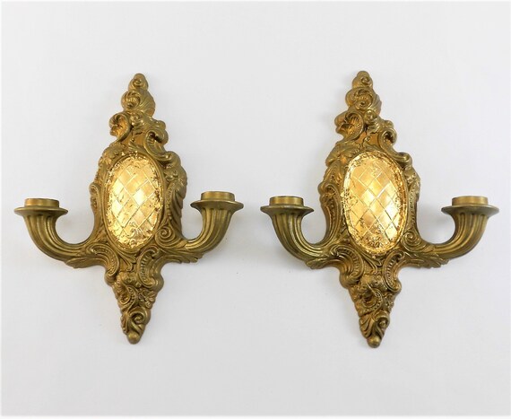 Pair Wall Candle Sconces Antique Gold - Gold Candle Sconces Wall Pair Wall Candle Sconces Antique Gold - Gold Candle Sconces Wall