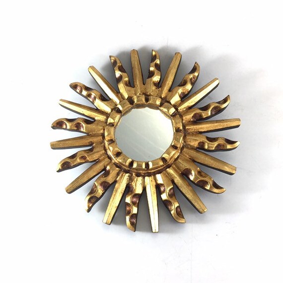 Small Gold Sunburst Mirror Starburst Star For Wall Decor Sun Art
