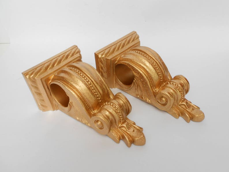 Rose Gold Curtain Sconcescurtain Rod Bracketsdrapery Scarf Etsy