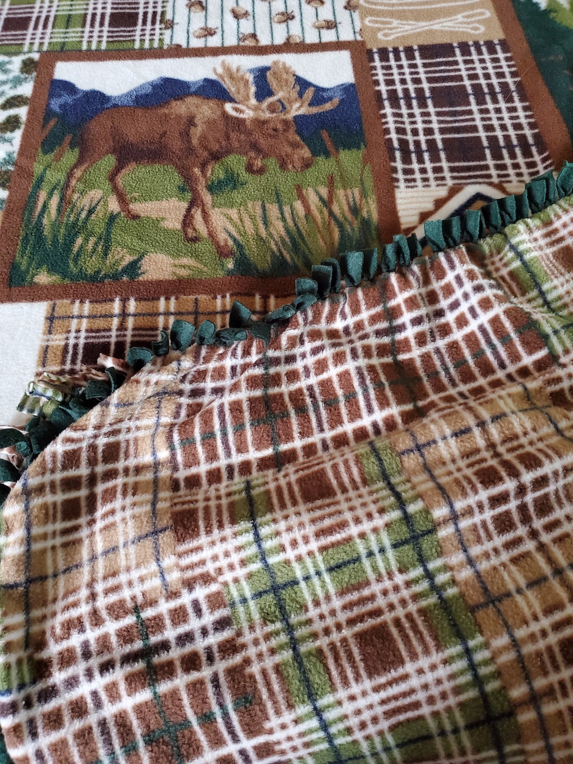 Woodland animal blanket large fleece double sided blanket in Etsy