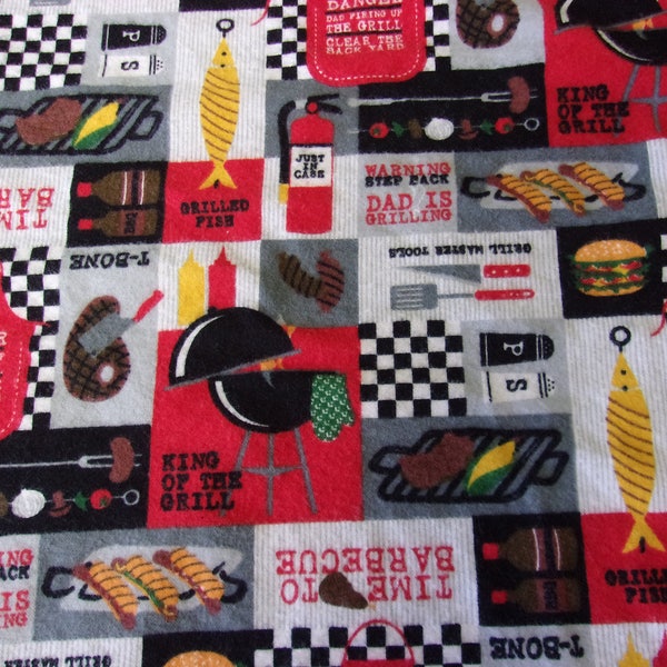 cookout theme large flannel blanket, barbecue blanket, picnic blanket, cabin decor, camping blanket, gift for cook, father's day gift