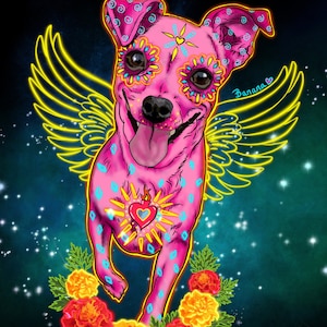 Custom Alebrije Pet Portrait with Wings: Mexican Folk Art (Digital)