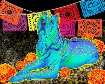 Custom Alebrije Pet Portrait with Papel Picado (Digital Download)