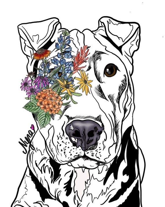 Custom DIGITAL Floral Pet Portrait, Minimalist, Created for Remembrance or Honoring your beloved pets!