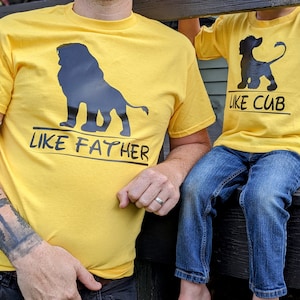 Wie der Vater so das Kind Löwe SVG, Cricut Silhouette Schnitt Datei, digitaler Download, Vatertag passende Shirts, Pullover, PNG Daddy und ich