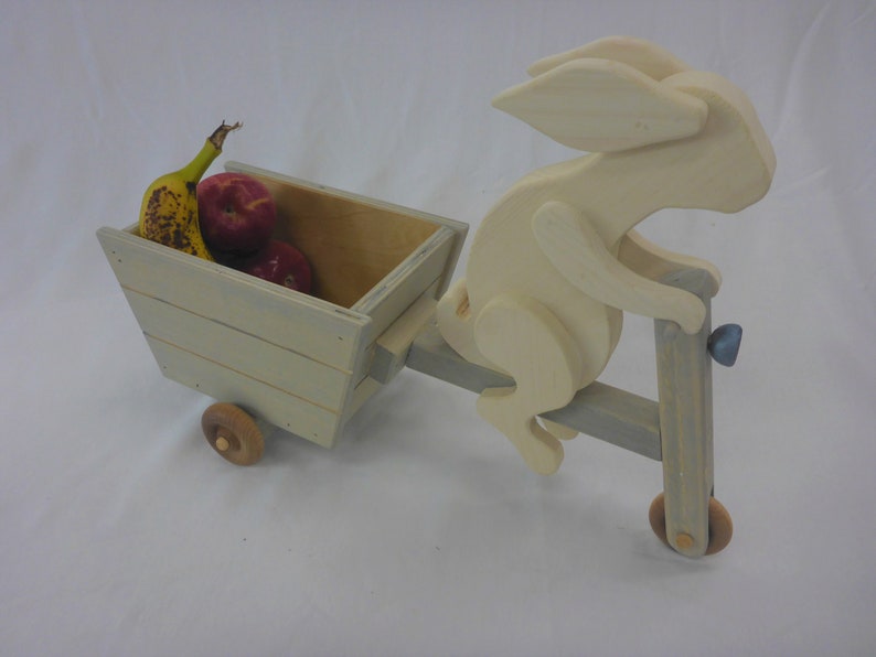 Bunny Cart Rabbit Cart Bunny Pulling Wagon Bunny Wagon Etsy