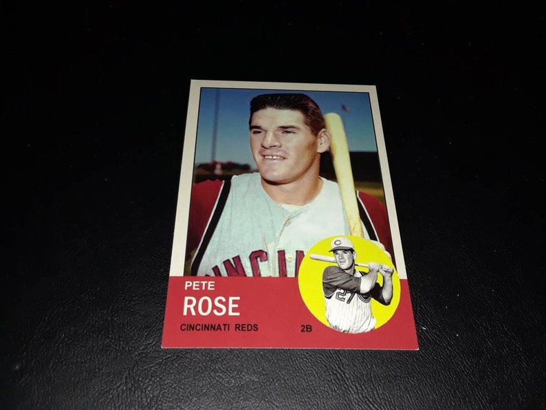 Rare Pete Rose 1963 Topps Style ACEO Rookie Card Etsy