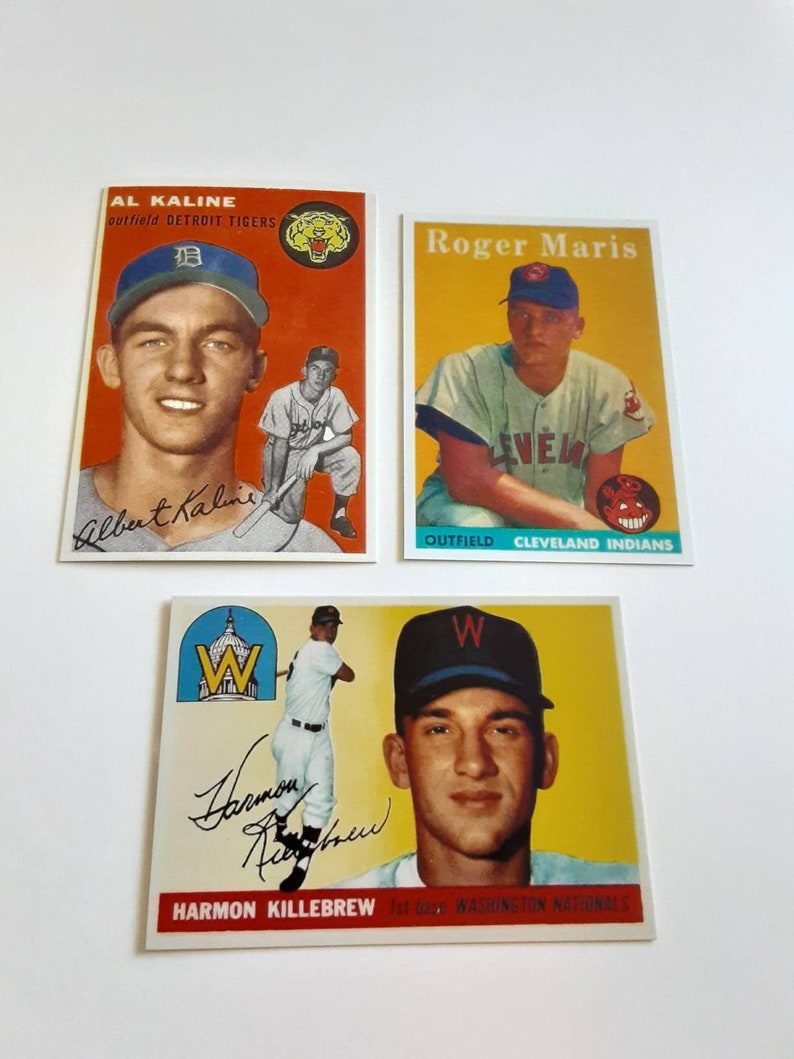 Harmon Killebrew 1955 Topps Reprint Rookie Cards Roger Maris 1958 Al Kaline 1954