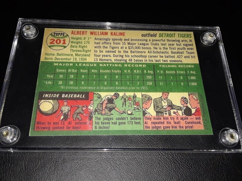 Reprint Rookie Cards In Display Cases Al Kaline Ernie Banks Sandy Koufax Roberto Clemente
