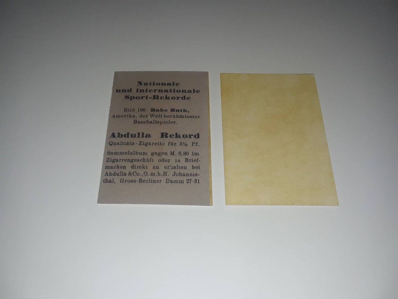 Babe Ruth 1921 Scapira Brothers /& 1932 Abdulla Tobacco Reprint Cards