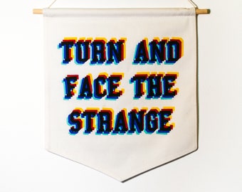 Turn and Face the Strange Banner David Bowie Rock and Roll Wall Art Ziggy Stardust Changes Hunky Dory