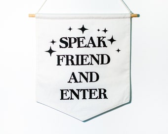 Speak Friend and Enter Felt Banner The Lord of the Rings LOTR Inspired, Lord Of The Rings Decor, Housewarming Gift, Wedding Gift