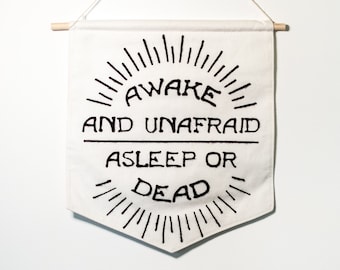 My Chemical Romance Famous Last Words Felt Banner Wall Hanging Awake and unafraid, Asleep or dead Former Emo Kid Decor