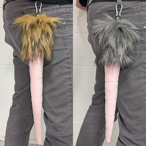 Chibi Opossum Tail - Clip Aufsatz - Kunstfell flauschig flauschiges pelziges Teil-Fursuit-Accessoire