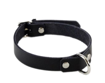 Pawstar D Ring Collar - top grain latigo leather