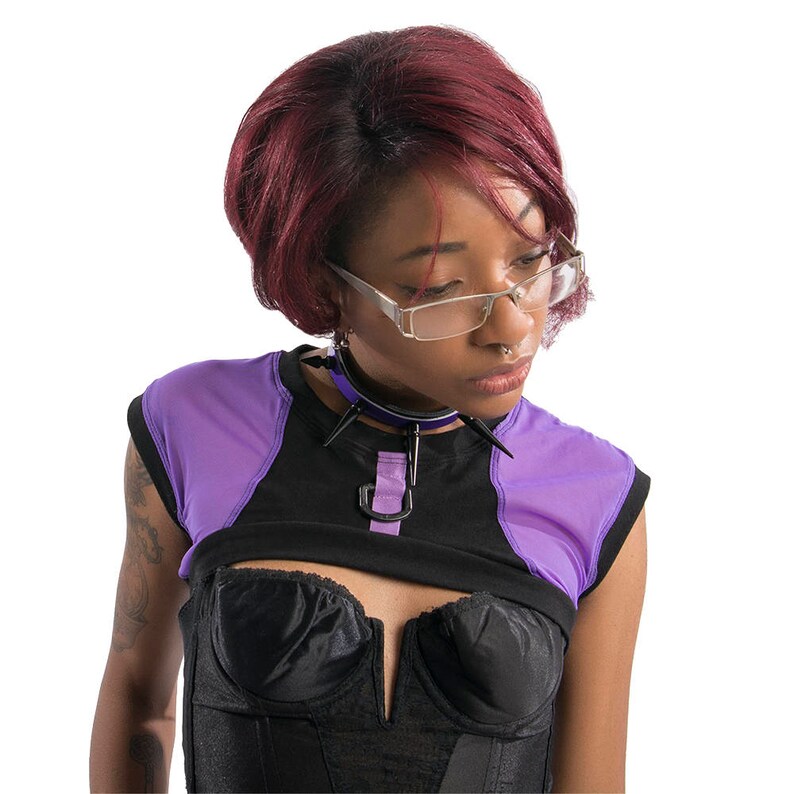 DSF Siteline Crop Tank Unisex Mesh Pull Over Shrug Sheer Stretchy Net Neon Basic Cybergoth Red purple black pink green Cyberpunk 17023