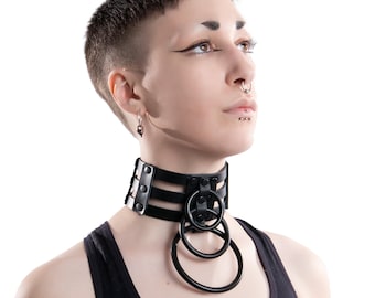 Waterfall Cage Collar - top grain latigo leather