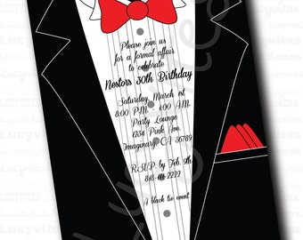 tuxedo invitation etsy