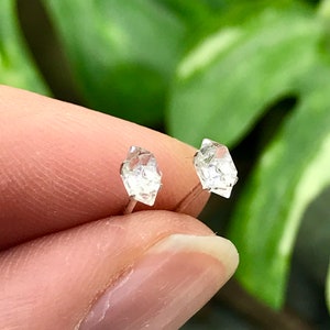 Raw Herkimer Diamond Earrings / Herkimer Diamond Studs / Crystal Point / Healing Gemstones / Valentines Gift for Her / Diamond Earrings