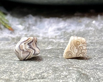 Tumbled Crazy Lace Agate Stud Earrings / Agate Gemstone / Crazy Lace Agate Jewelry / Tumbled Gemstone Jewelry / Gemstone Stud Earrings