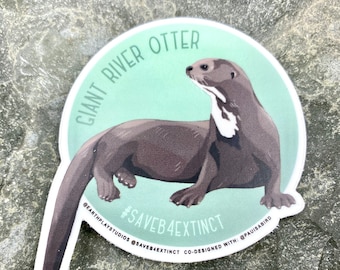Giant River Otter Animal Conservation Sticker / Save the Giant River Otter / Otter Sticker / Donates to Animal Conservation