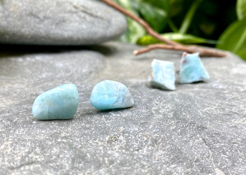 Raw Blue Larimar Light Blue Natural Stone Larimarbohemian Etsy