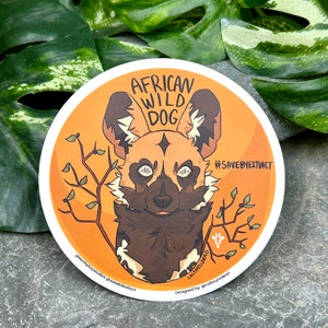 African Wild Dog Sticker / Animal Conservation Sticker / Save the African Wild Dogs / Animal Conservation / Endangered Species / Africa