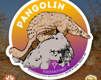Pangolin Animal Conservation Sticker / Save the Pangolin  / Pangolin / Pangolin Sticker / Donates to Animal Conservation