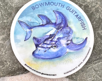 Bowmouth Guitarfish Conservation Sticker / Shark Sticker / Donates to Animal Conservation / Marine Stickers / Fish Art