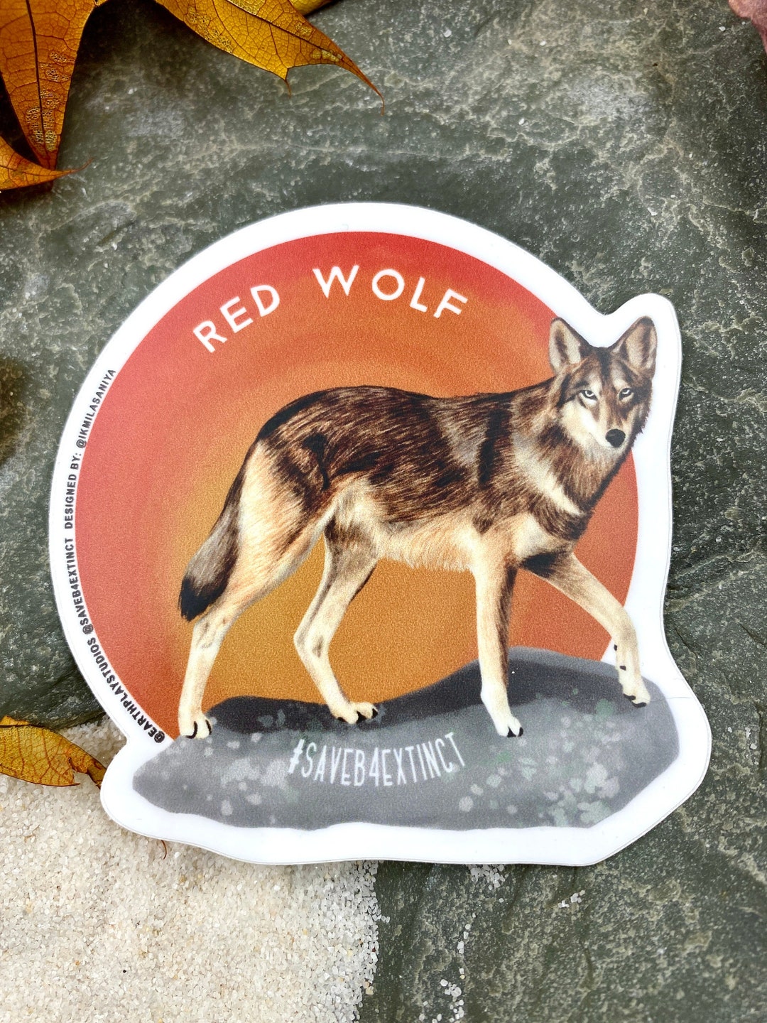 Red Wolf Animal Conservation Sticker / Save the Red Wolf / Red Wolf