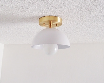 Modern Half Sphere Shaded Flush Mount Ceiling Light Atomic Minimal